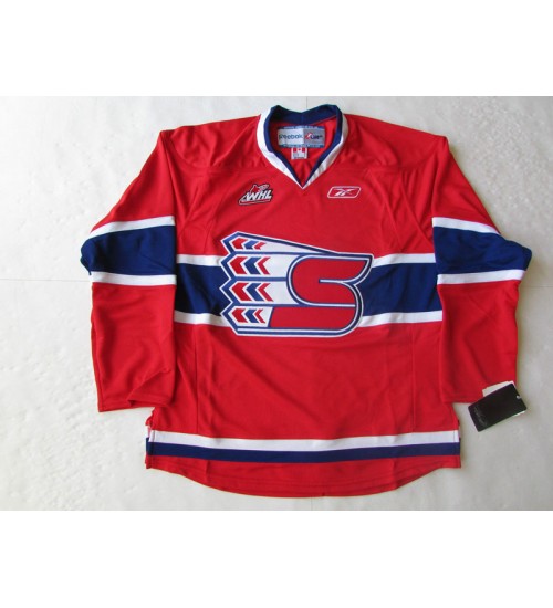 Custom WHL Spokane Chiefs 2009-Pres Road Premier Hockey Jersey Red